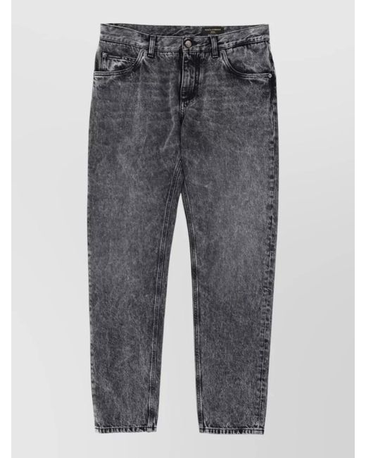 Dolce & Gabbana Gray Denim Straight-Leg Jeans for men