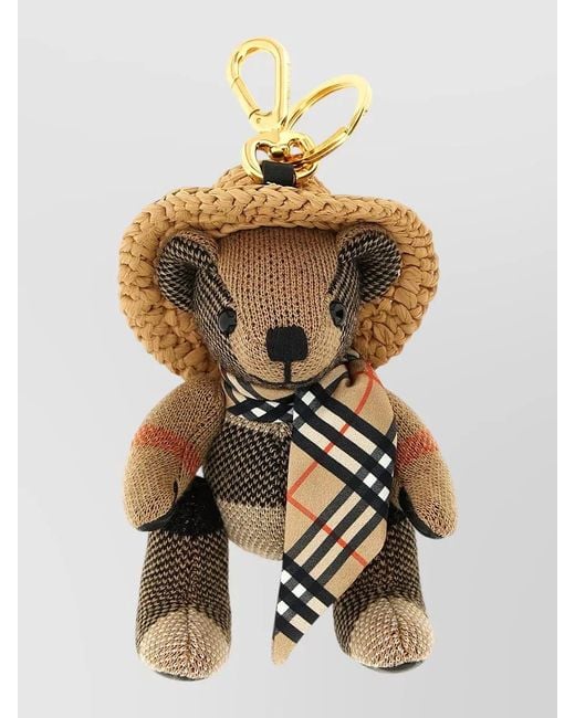 Burberry Metallic Orsetto Thomas Bear Keyring Check Scarf