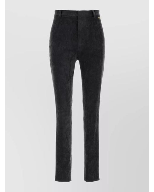 Gucci Black Velvet Slim-Fit Trousers