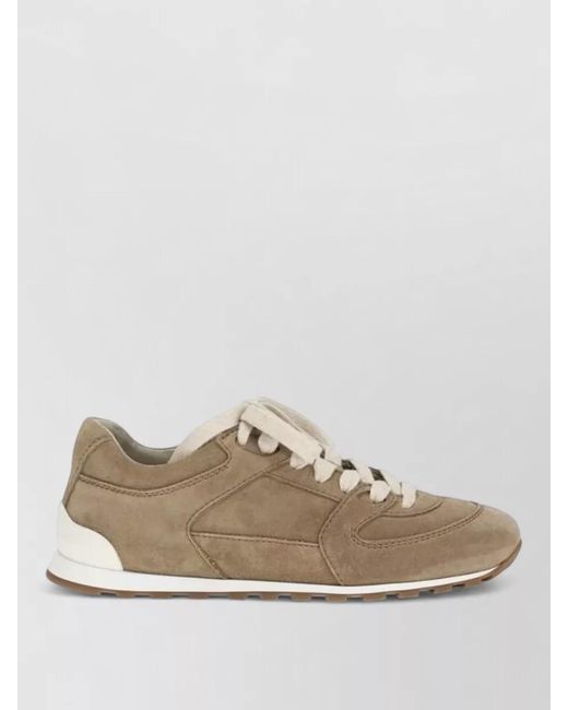 Brunello Cucinelli Natural Calf Leather Low-Top Sneakers