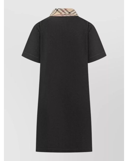 Burberry Black Cotton Short-Sleeve Mini Dress