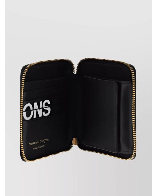 Comme des Garçons Black Leather Zip Around Wallet for men