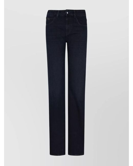 Emporio Armani Blue Denim Slim-Fit Straight-Leg Trousers