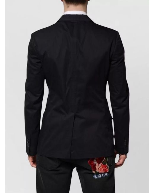 Dolce & Gabbana Black Silk Cotton Blazer for men