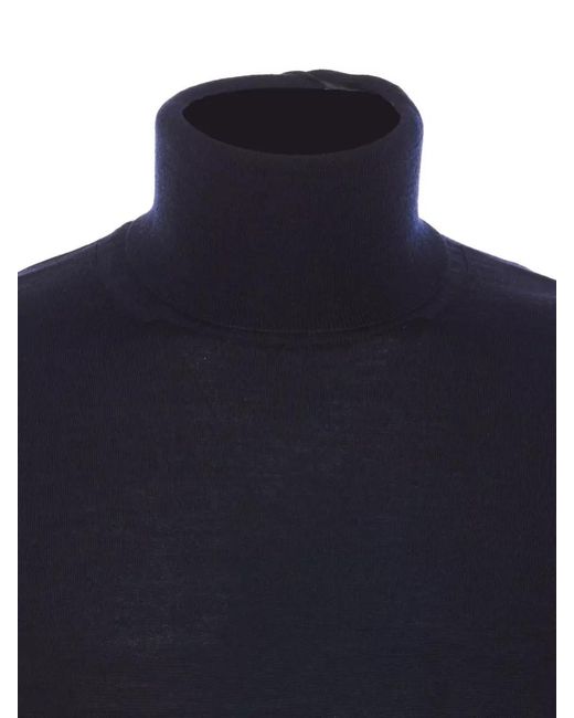 Paolo Pecora Blue High Neck Turtleneck Sweater Long Sleeves for men