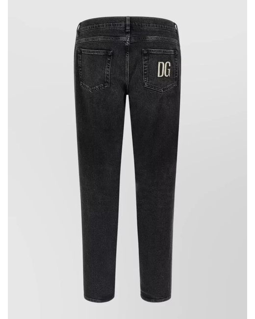 Dolce & Gabbana Black Tailored Pants Belt Loops And Pockets for men