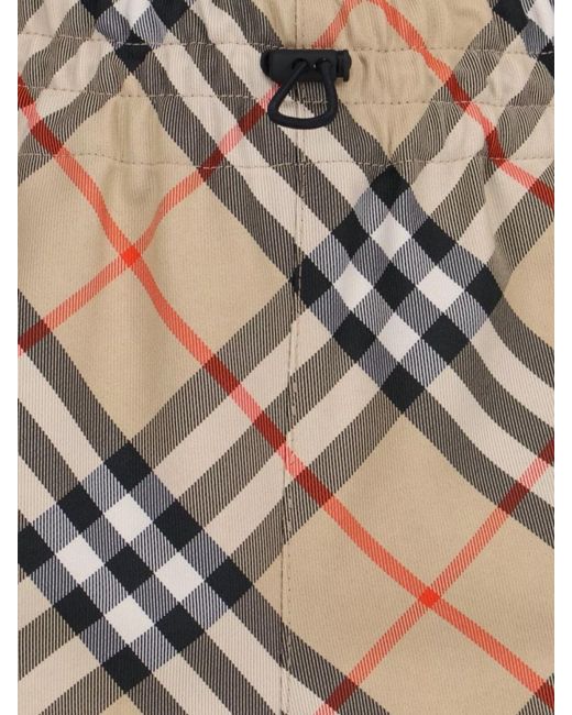 Burberry Multicolor Checkered Straight Shorts Elastic Waistband