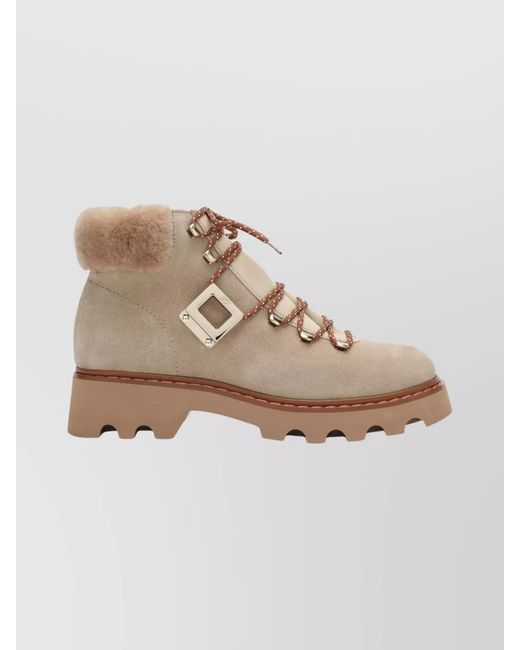 Roger Vivier Natural Suede Ankle Boots