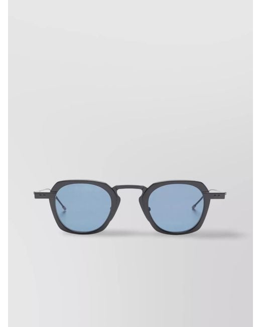 Thom Browne Blue Titanium Square-Frame Sunglasses for men