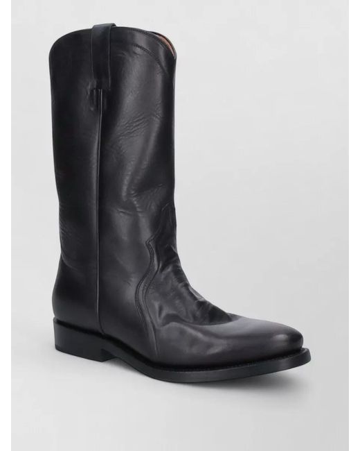 Jil Sander Black Leather Ankle Boots for men