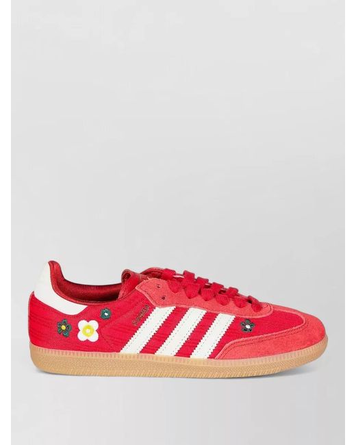Adidas Samba Sneakers Embroidered Flowers Rubber Sole