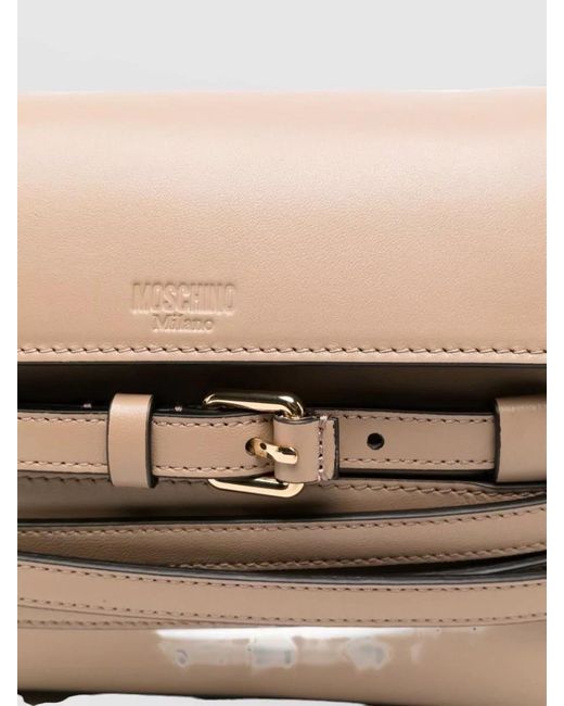Moschino White Shoulder Clutch Bag Adjustable Strap Hardware