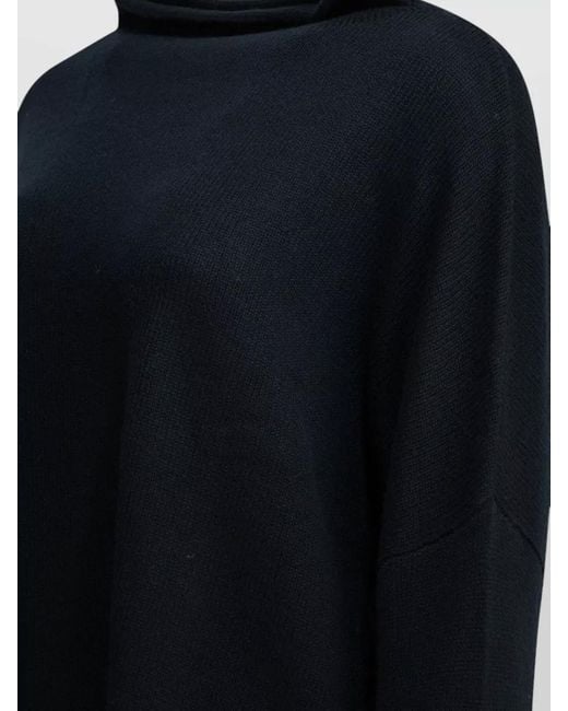Lisa Yang Blue Cowl Neck Relaxed Fit Long Sleeve Top