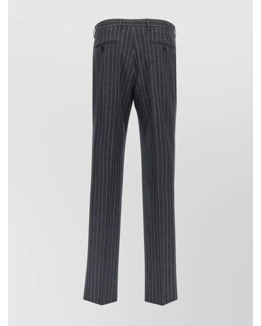 Tagliatore Blue Pinstriped Virgin Wool Single Breasted Suit for men