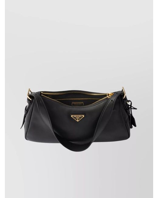 Prada Black Aimée Medium Shoulder Bag With Adjustable Strap
