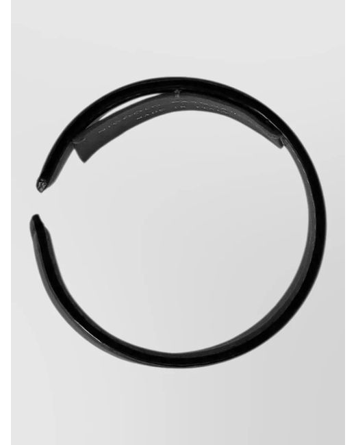 Niccolò Pasqualetti Black Wide Open Cuff Bracelet Leather
