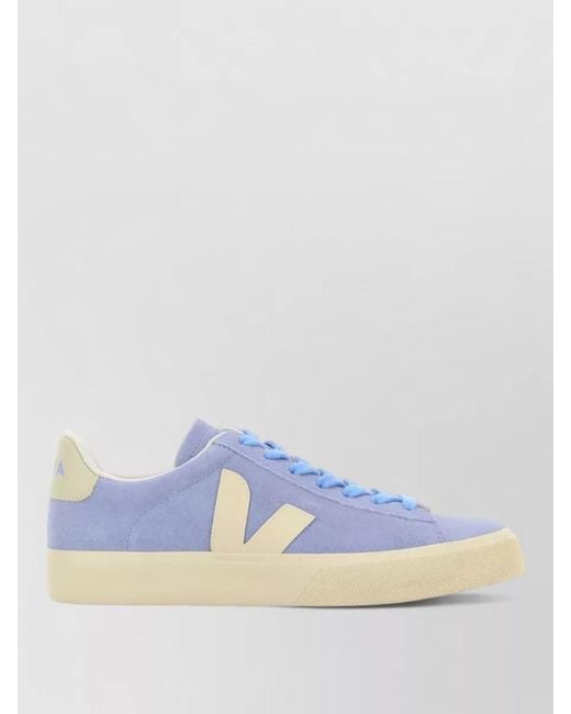 Veja Blue Suede Campo Sneakers Contrast Sole Design