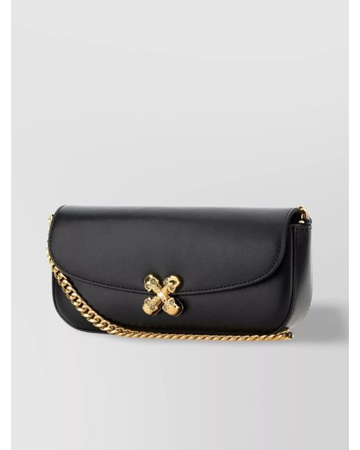 McQueen Black Small Leather Shoulder Bag