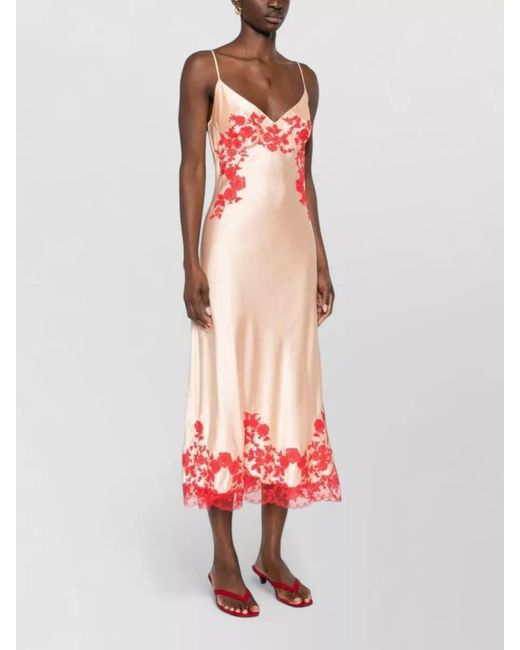 Ermanno Scervino Embroidered Strappy Midi Dress