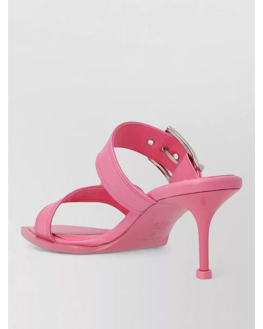 McQueen Pink Leather Sandals