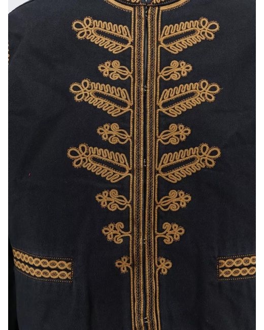 Isabel Marant Blue Cotton Single Breasted Coat