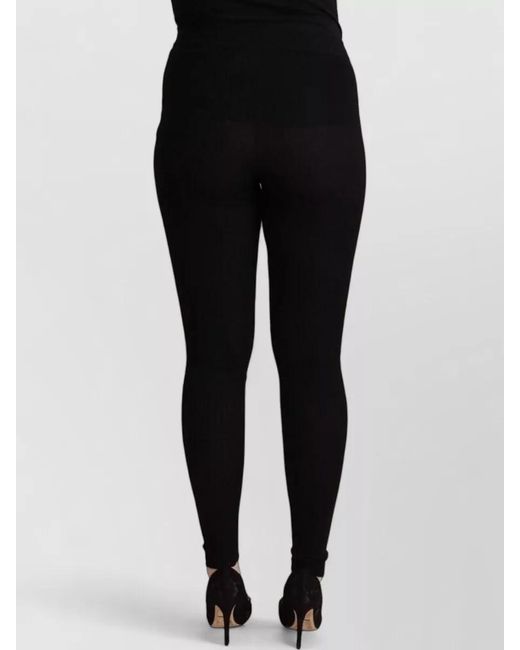 Dolce & Gabbana Black Cashmere Ribbed Slim-Fit Leggings