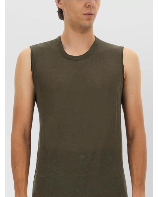 Rick Owens Green Cotton Tank Top for men