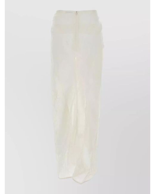 LeKasha White Linen Maxi Skirt Wrap Sheer Beach Style