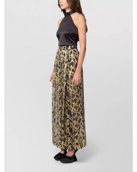Nina Ricci Multicolor Silk Printed Wide-Leg Trousers