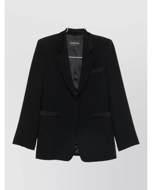 Emporio Armani Black Single-Breasted Blazer