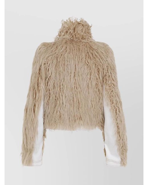 Dries Van Noten Natural Faux Fur Jacket
