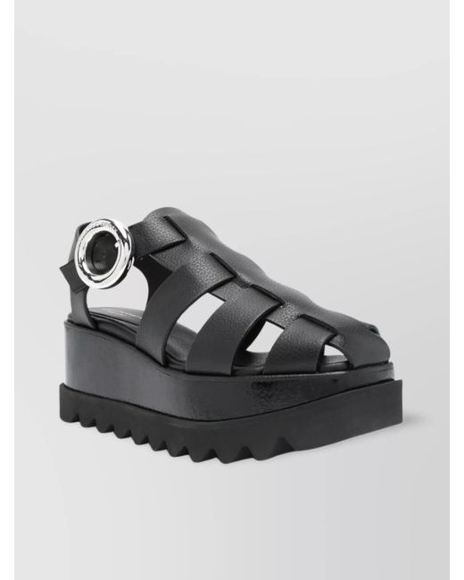 Stella McCartney Metallic Textured Platform Sandals