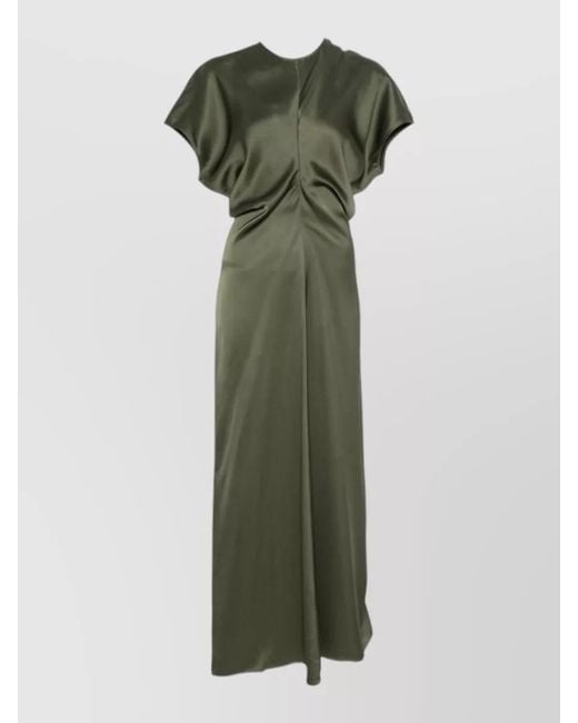 Totême Green Draped Maxi Dress