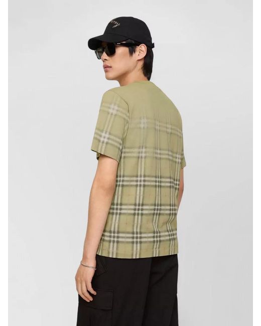 Burberry Green Cotton Gradient Check T-Shirt for men