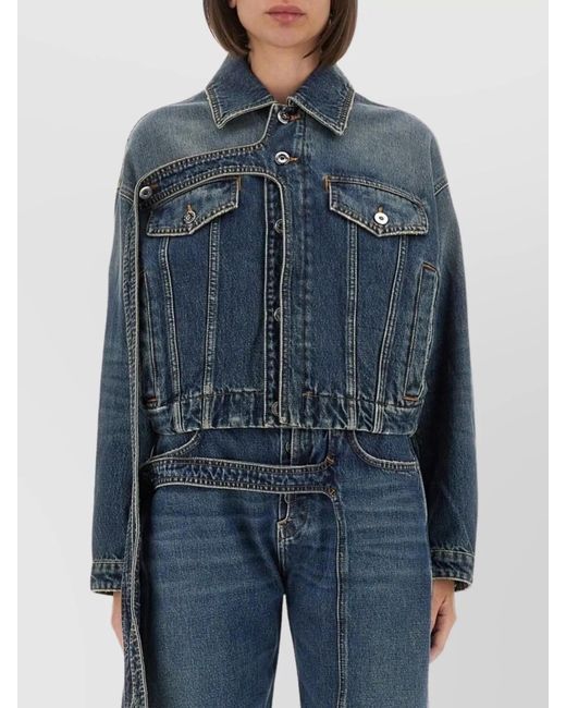 Jean Paul Gaultier Blue Denim Oversized Cropped Jacket