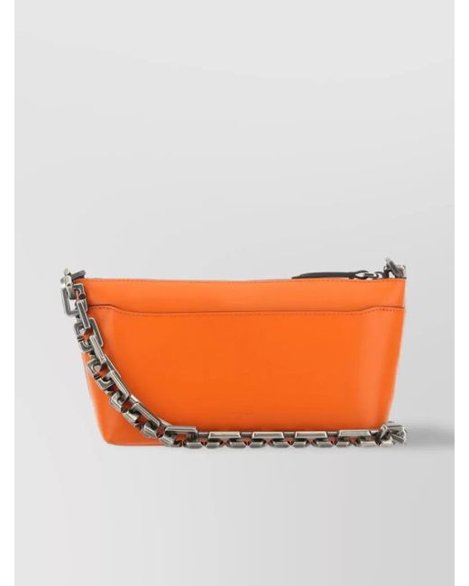 Boyy Orange Buckle Strap Leather Shoulder Bag