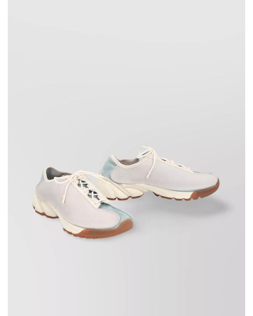 Our Legacy Natural Low-Top Leather Sneakers Suede Inserts for men