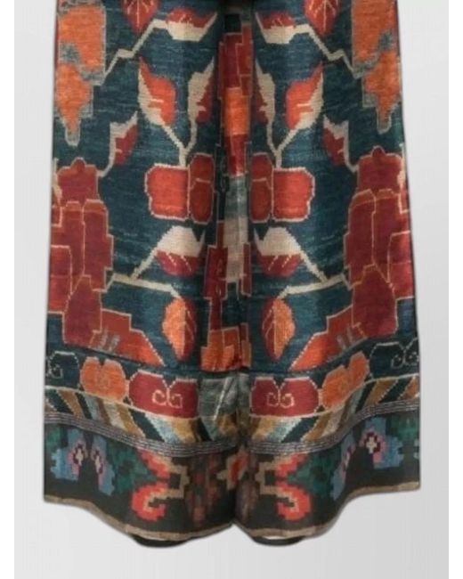 Pierre Louis Mascia Multicolor Silk Shirt Band Collar Buttoned Cuffs