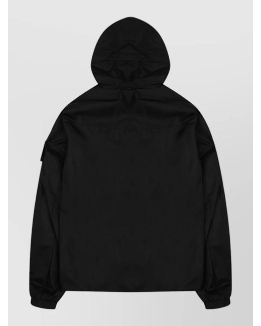 C P Company Black Hooded Raincoat for men