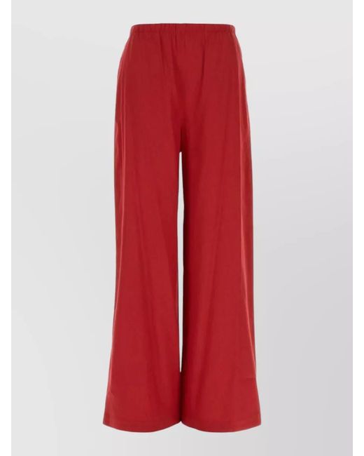 Max Mara Red Jersey Destino Full Length Wide Leg Pants