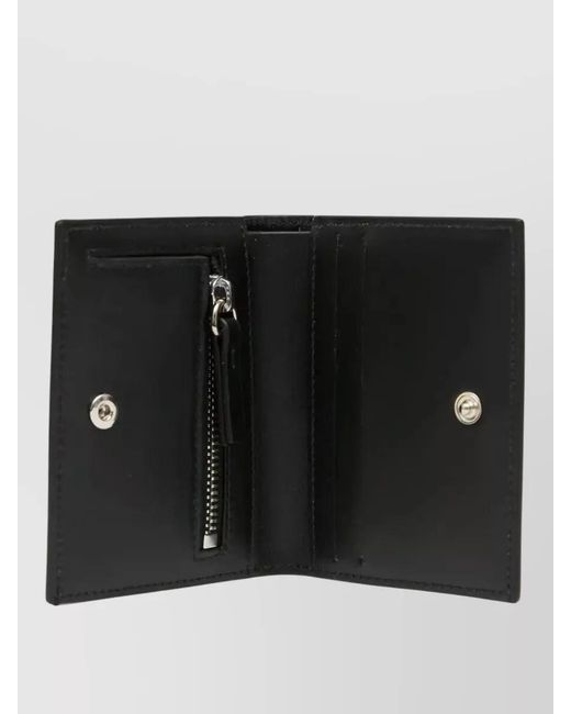 MM6 by Maison Margiela Black Leather Bifold Wallet for men