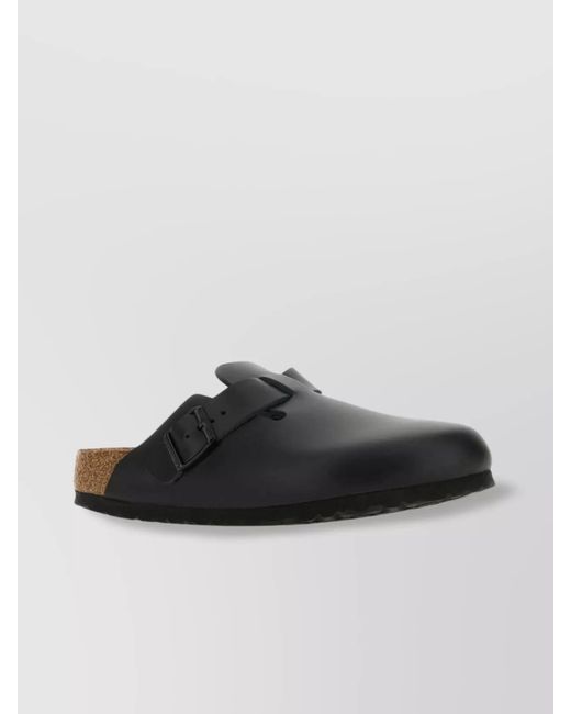 Birkenstock Black Leather Slippers
