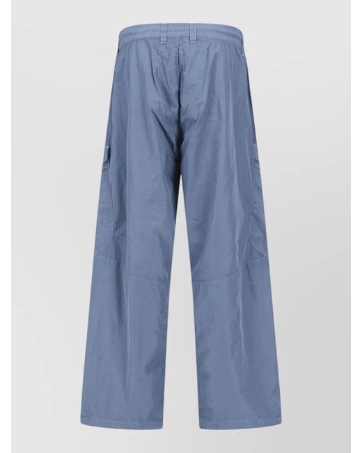 C P Company Blue Wide Leg Pants Belt Loops Cargo Goggle for men