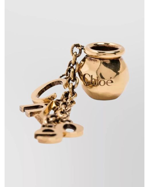 Chloé Metallic Sphere Letter Chain Bag Charm