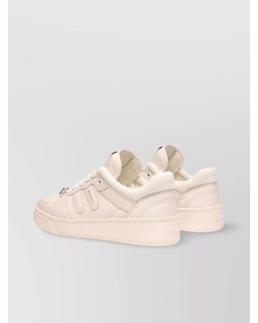 Bally Natural Elevated Leather Sneakers With Padded Collar