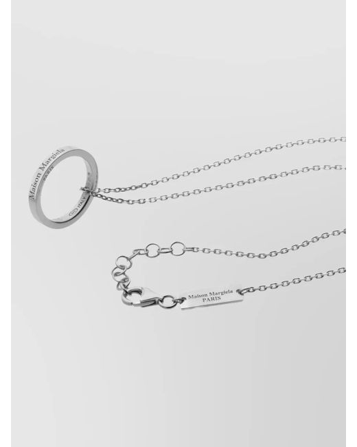 Maison Margiela White Ring Pendant Necklace for men