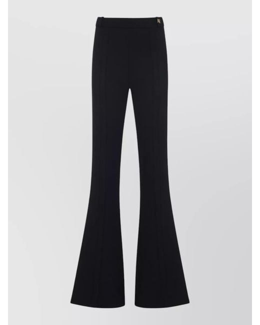Elisabetta Franchi Blue High-Rise Flared Trousers