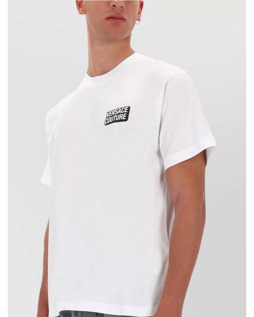Versace Jeans Couture White Cotton Logo T-Shirt for men