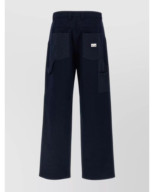 Gucci Blue Cotton Wide-Leg Trousers for men