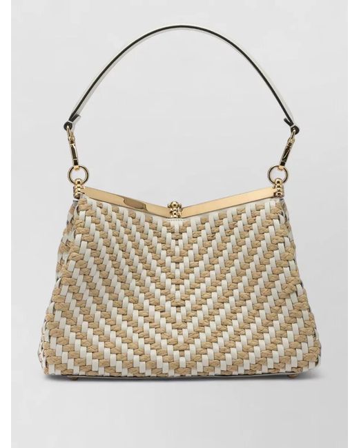 Etro Natural Vela Small Leather Shoulder Bag